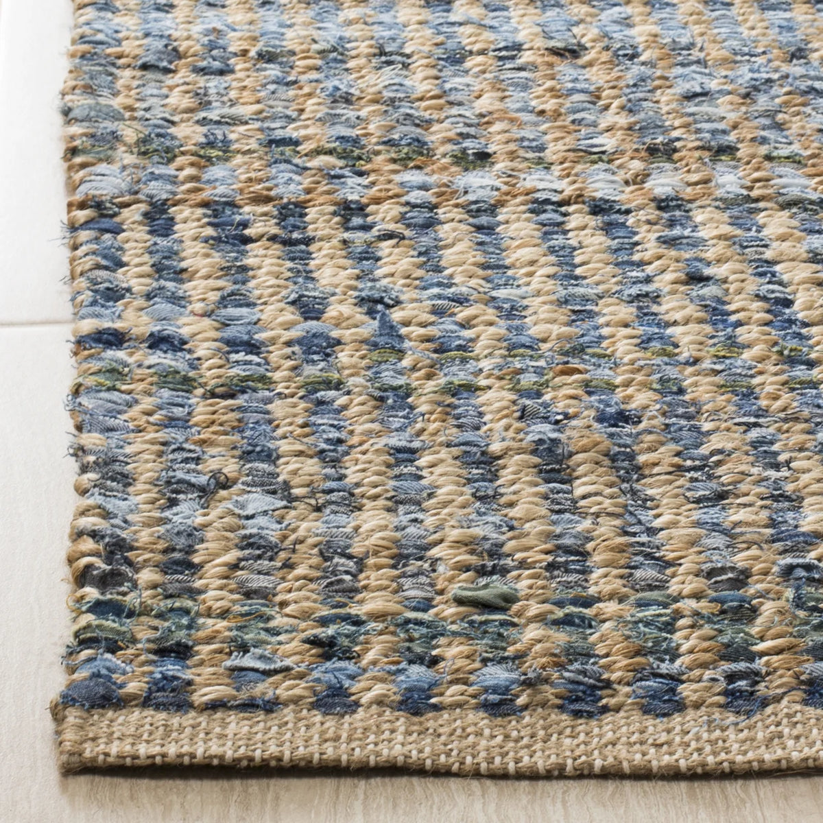 Handwoven Natural Blue Rug S477076