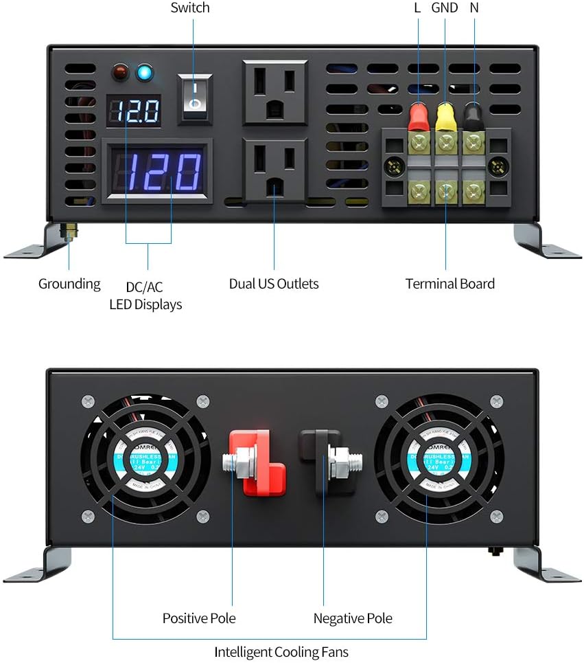 3000W Pure Sine Wave Inverter 24V DC to 120V AC N535705