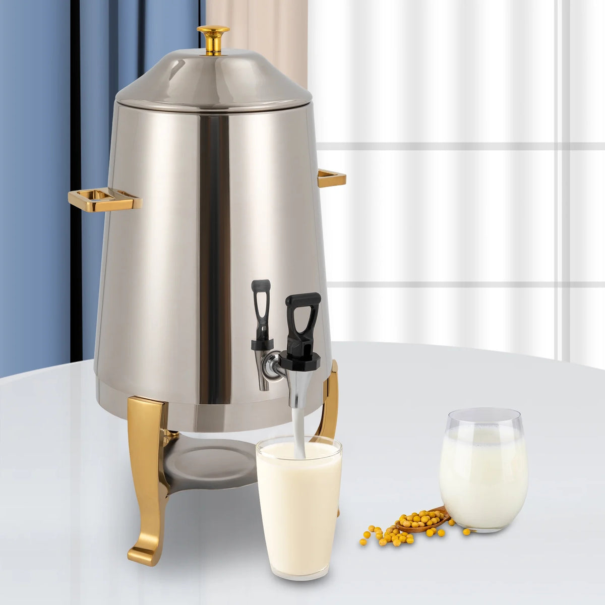 Heatable Stainless Steel Hot Beverage Dispenser with Spigot 13L V152506