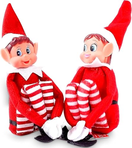 12 Inch Boy & Girl Christmas Elf Figures V58513