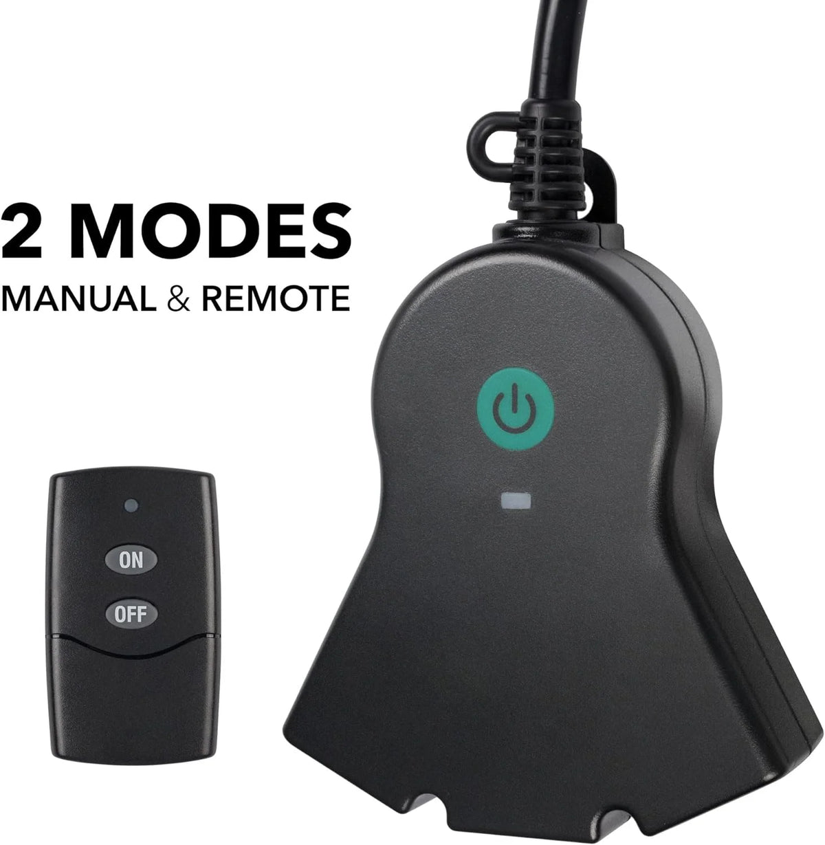 Black 3-Prong Outdoor Indoor Wireless Remote Control Outlet K11017
