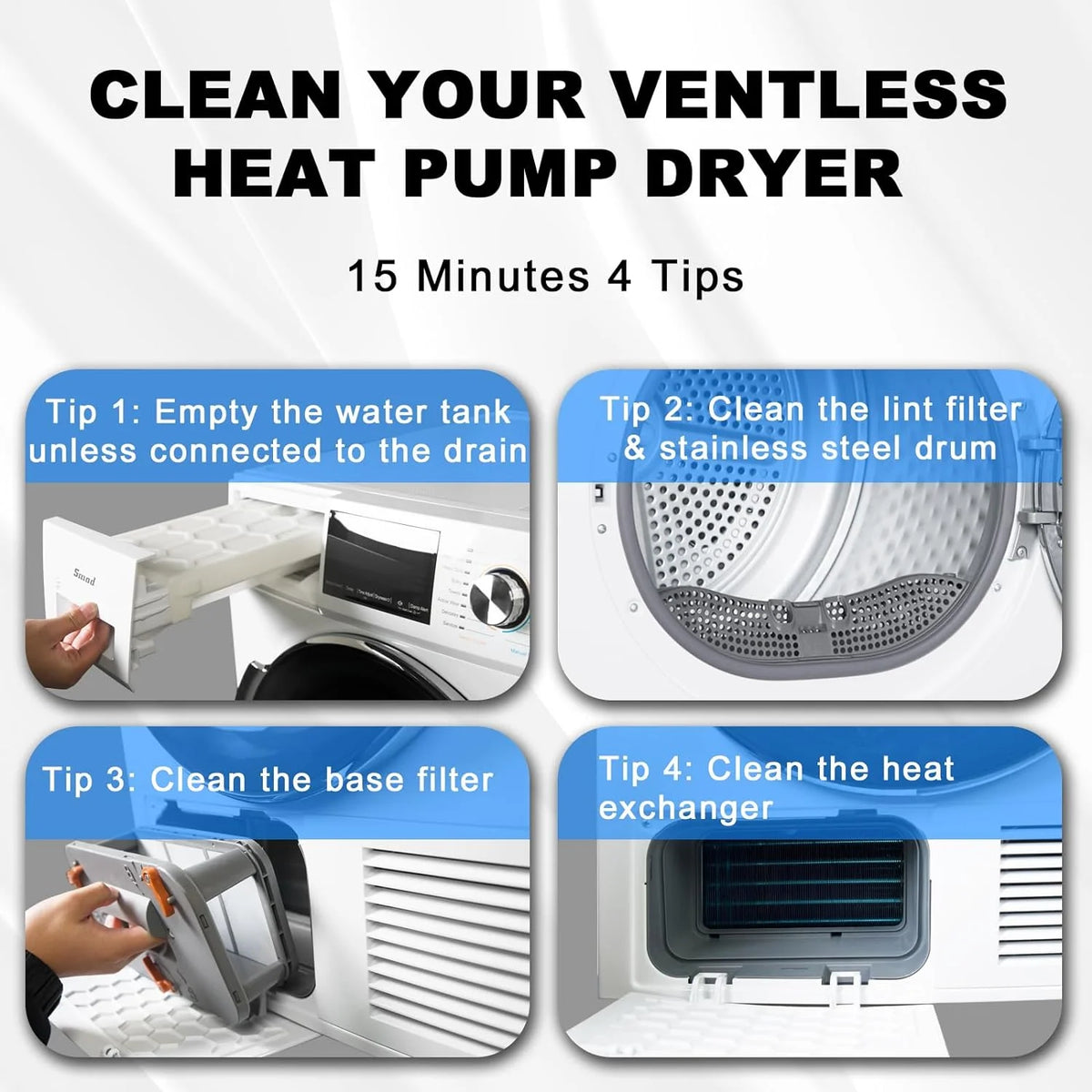4.4 Cu ft Ventless Heat Pump Front Load Clothes Dryer N22516