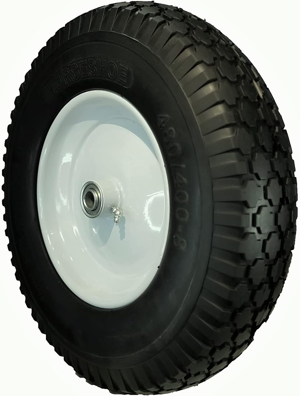 4.80/4.00-8 Solid Flat-Free Wheelbarrow Cart Wheels with Grease Fitting I259