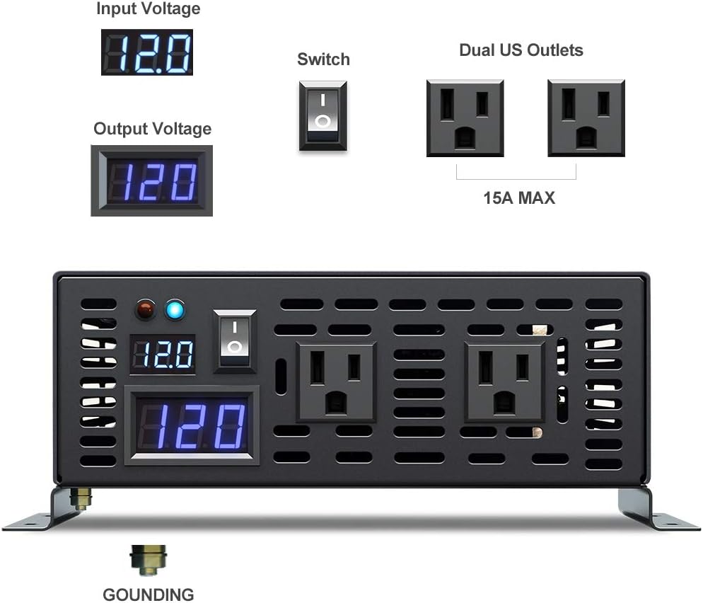 3000W Pure Sine Wave Inverter 24V DC to 120V AC N535705