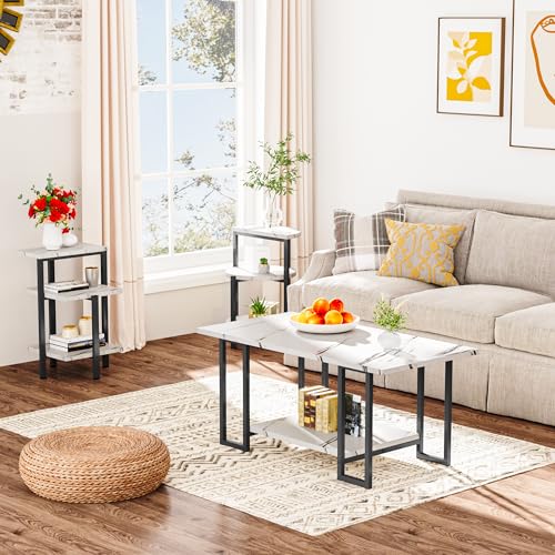 Faux Marble 3 Piece Coffee Table Set F733443