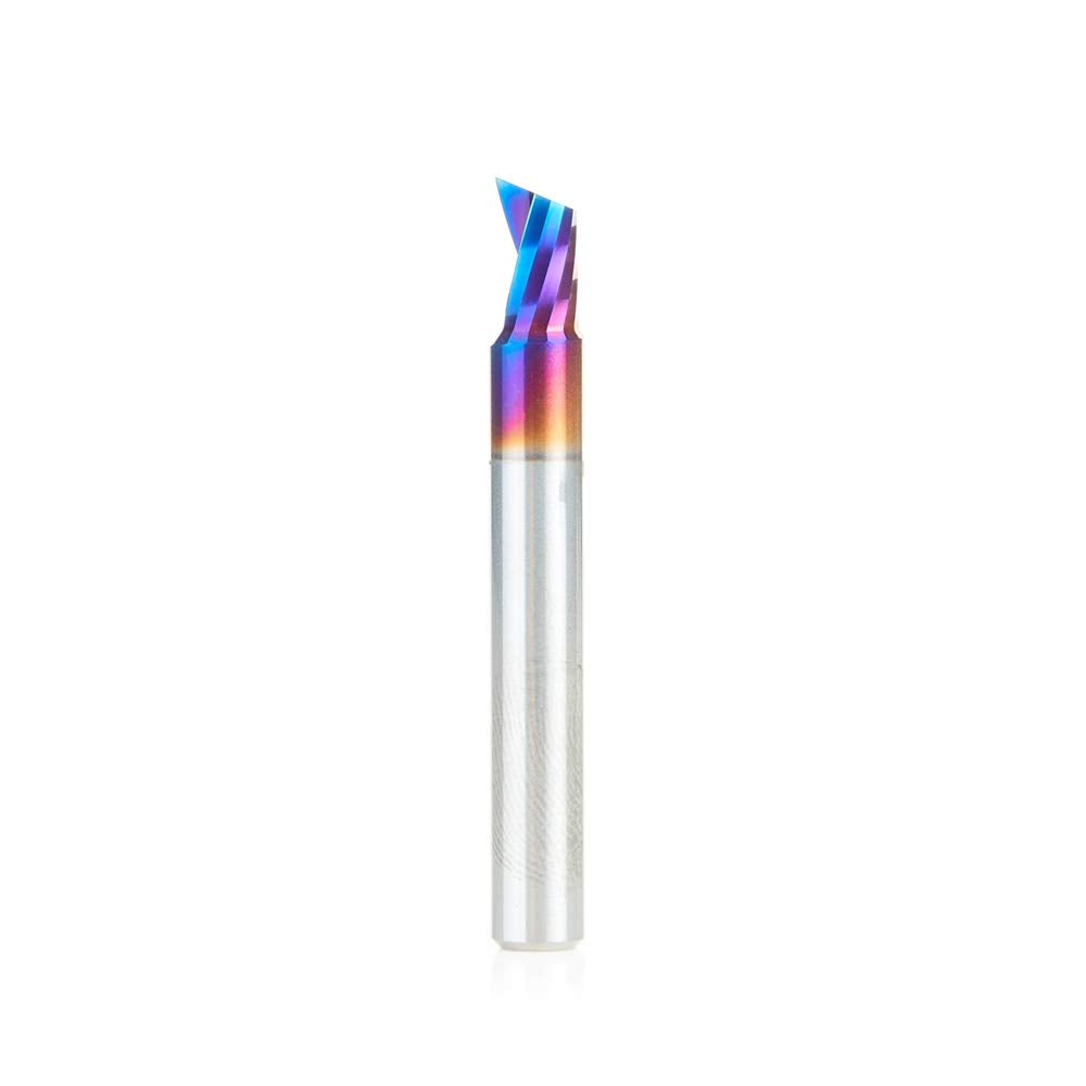 Solid Carbide Spiral CNC Router Bit O-Flute Up-Cut 1/32 Dia x 3/16 x 1/4 Shank x 2 Inch Long H8489