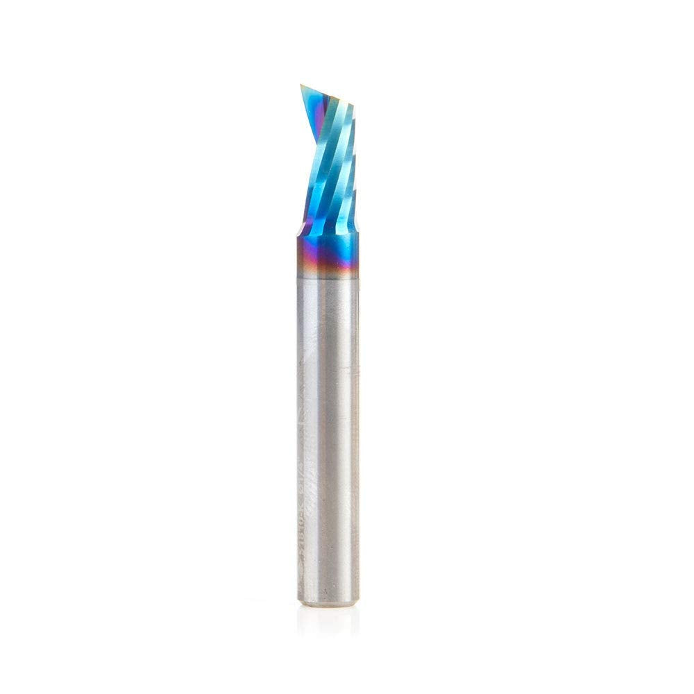 Solid Carbide Spiral CNC Router Bit O-Flute Up-Cut 1/32 Dia x 3/16 x 1/4 Shank x 2 Inch Long H8489