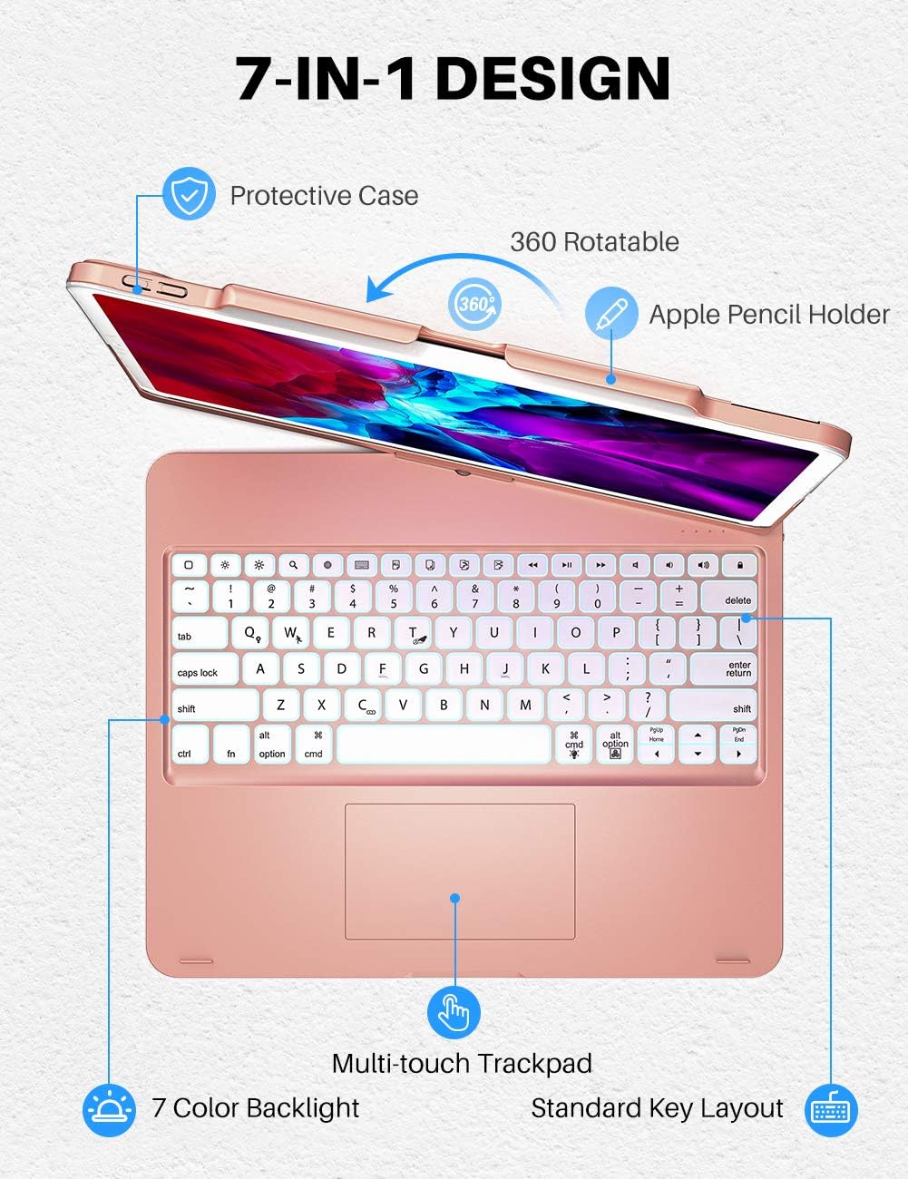 12.9 inch iPad Pro Keyboard Case with Touchpad T6582