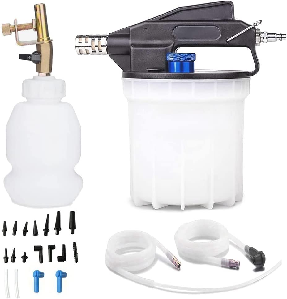 Vacuum Brake Bleeder Kit Pneumatic Tool Kit 2L Brake Fluid Extractor and 1L Refilling Bottle and Accessories Pack of 2 G370
