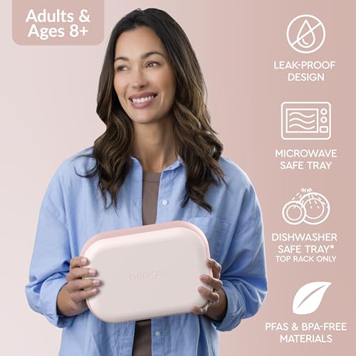 XL Leak-Proof Bento Lunch Box with Ice Pack, 5-Cup, 3 or 4 Compartment, BPA-Free, Dishwasher Safe P138