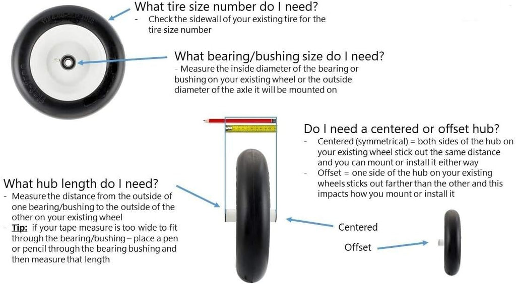 4.80/4.00-8 Solid Flat-Free Wheelbarrow Cart Wheels with Grease Fitting I259