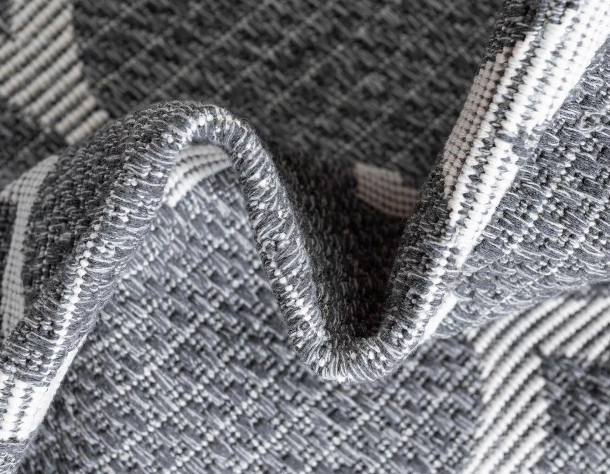 2' x 3' Dark Gray Flatweave Rug F4727