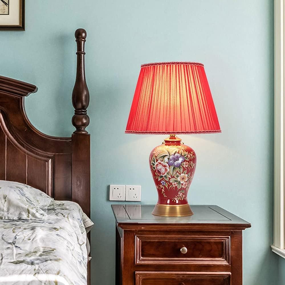 Red Glazed Ceramic Table Lamp E4693