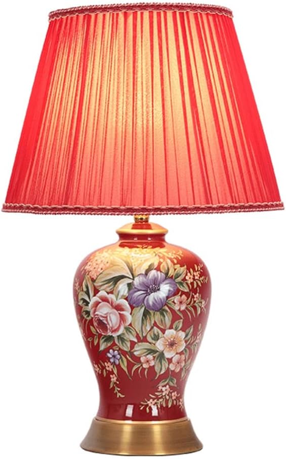Red Glazed Ceramic Table Lamp E4693