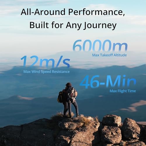 Drone with Dual Primary Cameras, 46-Min Max Flight Time, Omnidirectional Obstacle Sensing, 48MP Photos, 4K/60fps HDR W214