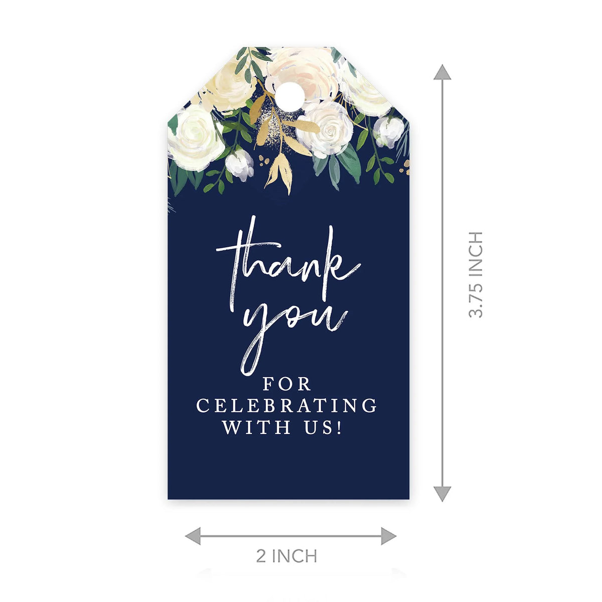 100-Pk Navy Blue Cardstock Favor Tags N9456