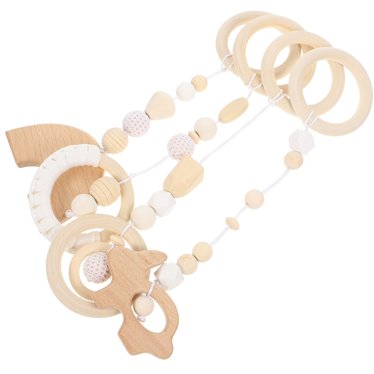 Wood Baby Gym Fitness Rack with Wooden Rattle Spinners K1142