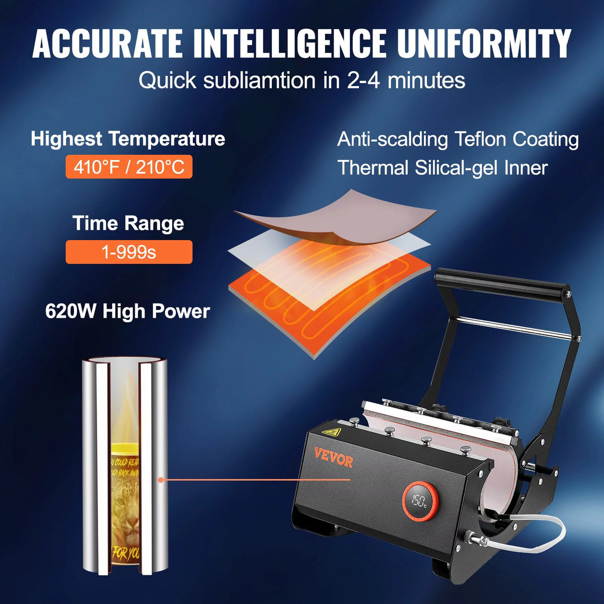 30oz Mug Heat Press Machine Sublimation Transfer for Straight Skinny Tumblers Z821542