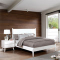 White Queen Platform Bed with Memory Foam Mattress M141