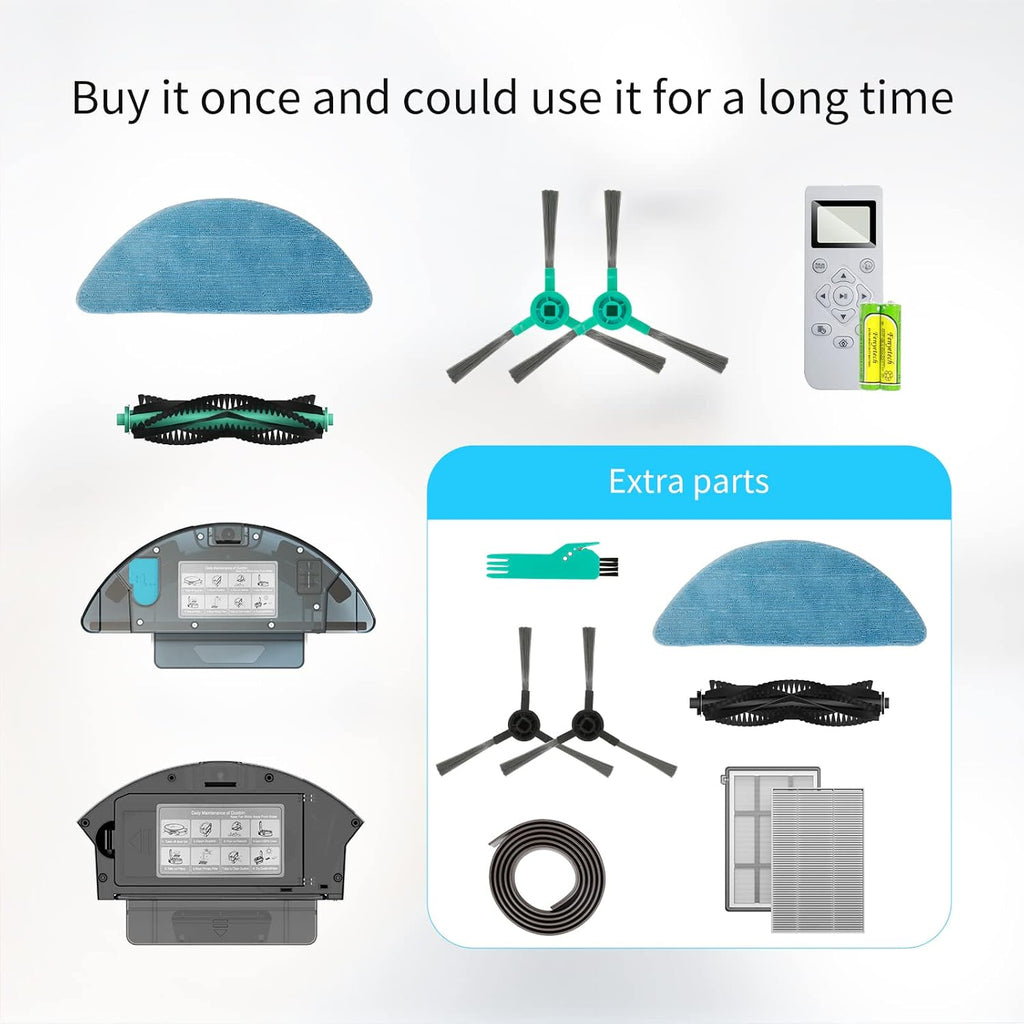 2-in-1 Robot Vacuum and Mop Combo, 2000Pa, 100mins Runtime W849