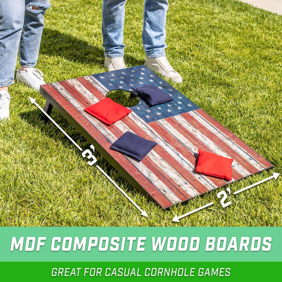 American Flag Cornhole Set with 8 Bean Bags L614