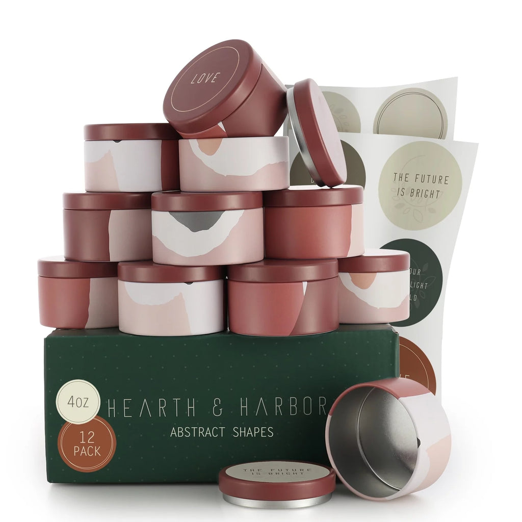 Candle Tins with Lids Stainless Steel 4Oz Set of 12 A4836