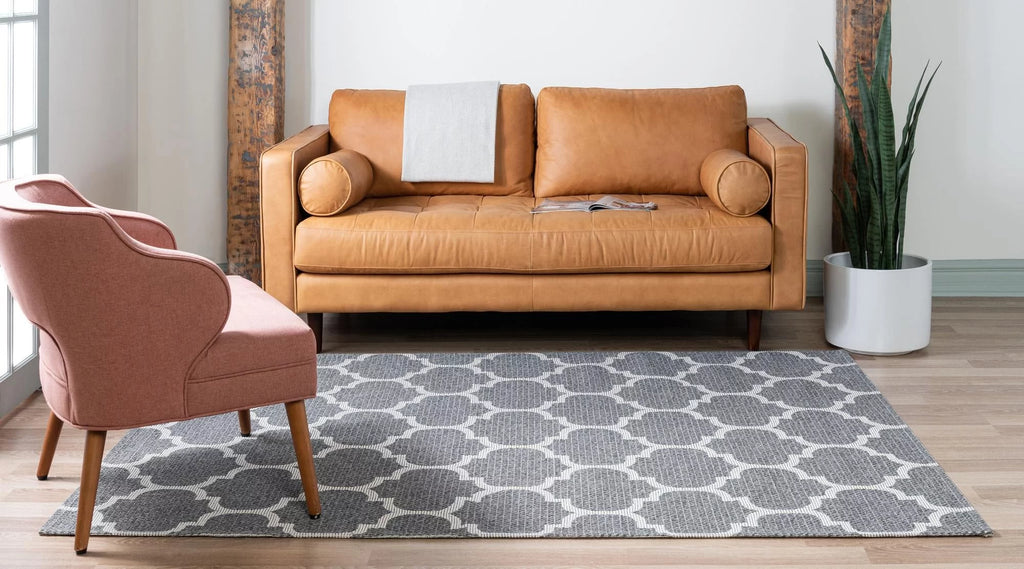 2' x 3' Dark Gray Flatweave Rug F4727