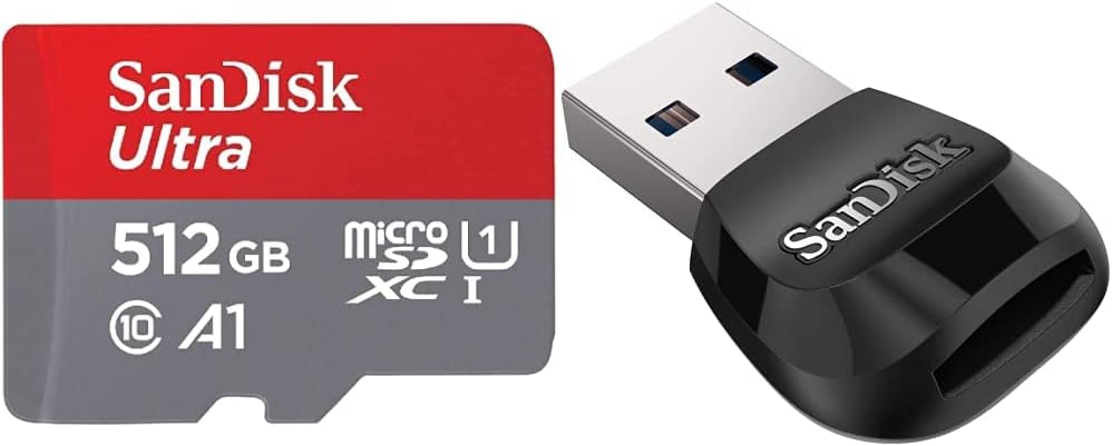 512GB microSDXC UHS-I Memory Card with Adapter, 120MB/s, Pack of 2 M701153