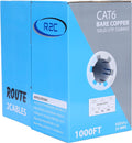Cat6 Plenum Solid Bare Copper Ethernet Cable 1000ft Blue W3617