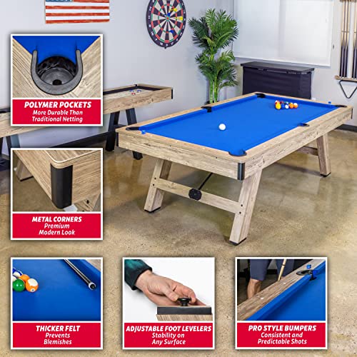8 ft Pool Table with Wood Finish N286