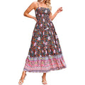 Colorful Graphic Maxi A Line Swing Long Cami Dress S4328