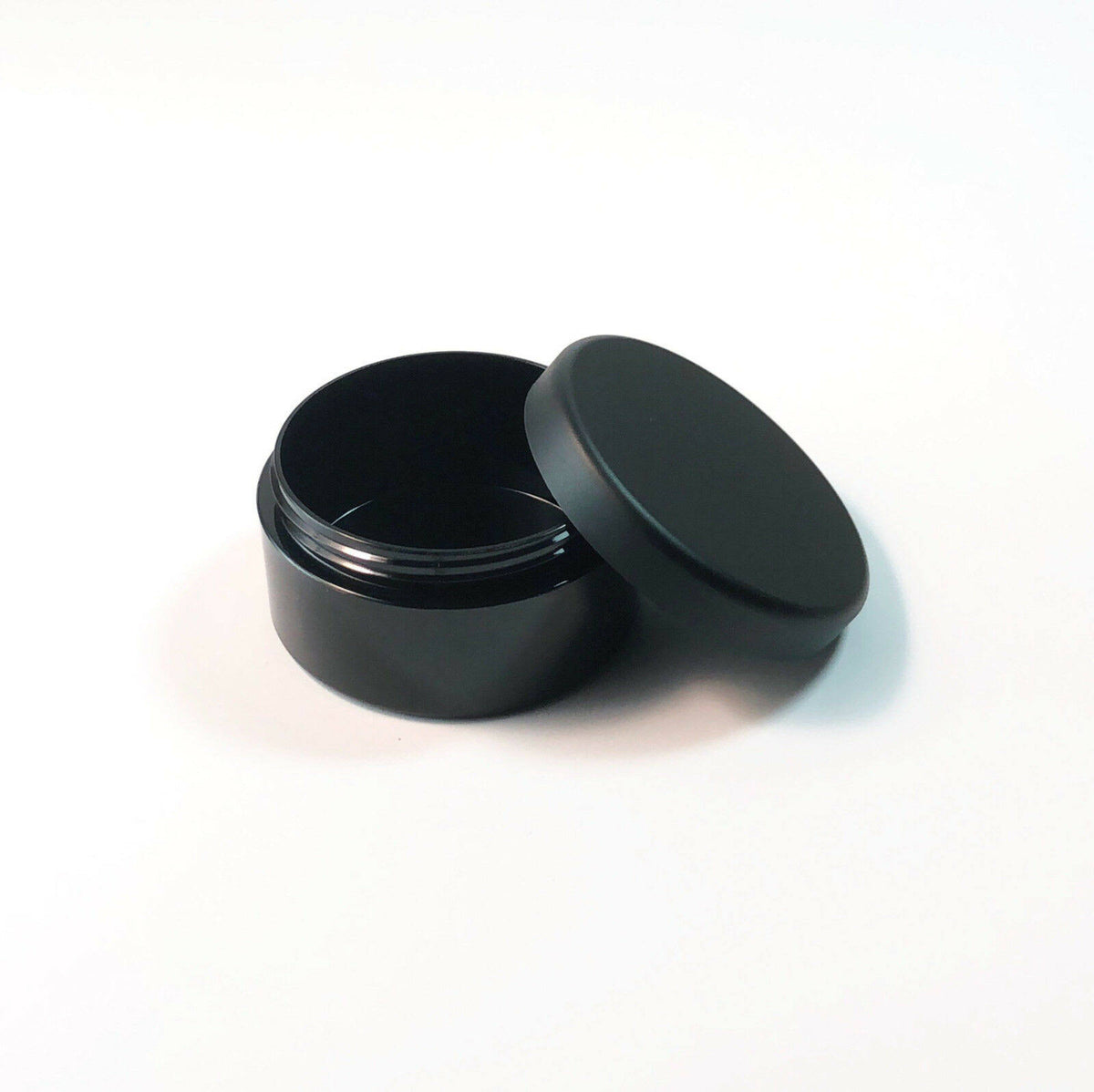 Cosmetic Jars 30 Gram Plastic Containers Matte Black Lids Q655