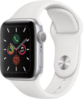 Silver Aluminum Case 40mm Smartwatch with White Sport Band D3797