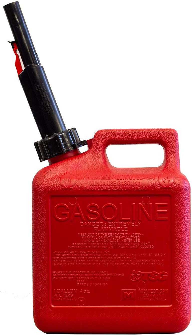 1 Gallon Gasoline Can with Auto Shut Off Spout X779