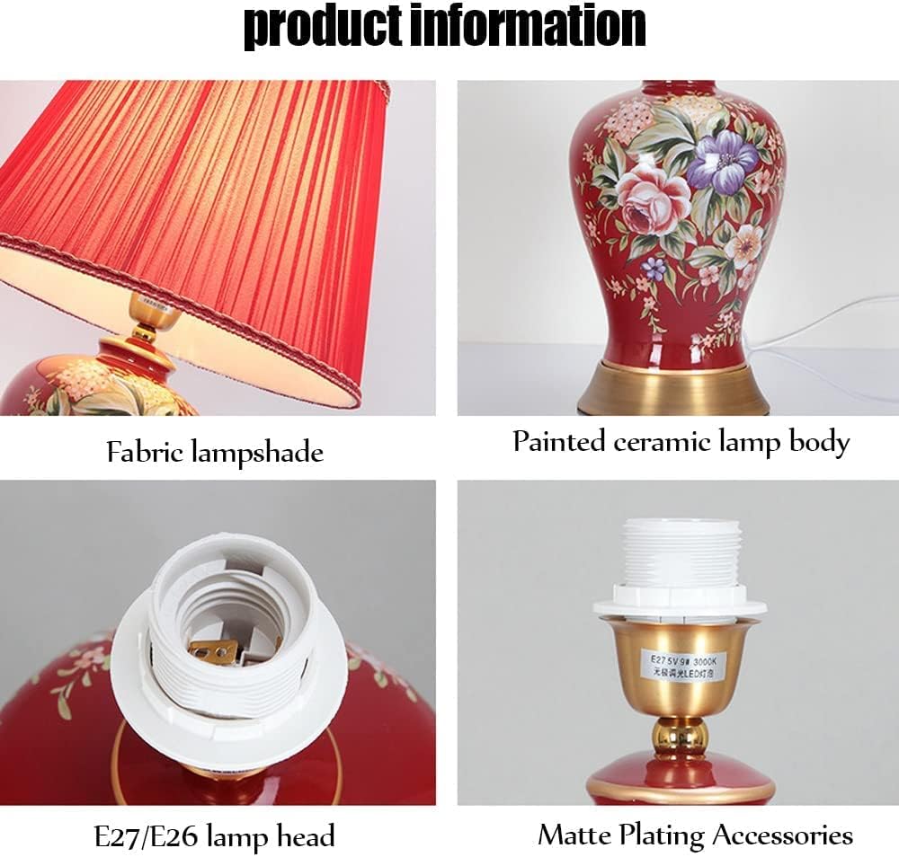 Red Glazed Ceramic Table Lamp E4693