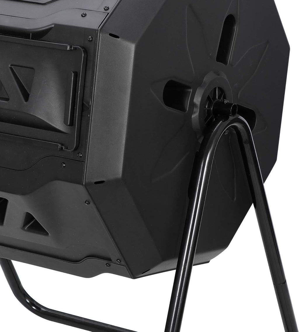 43 Gallon Black Dual Chamber Composting Tumbler L548591