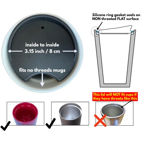 Replacement Lid for Coffee Mug & Tea Cup, 10oz / 12oz / 16oz P198174