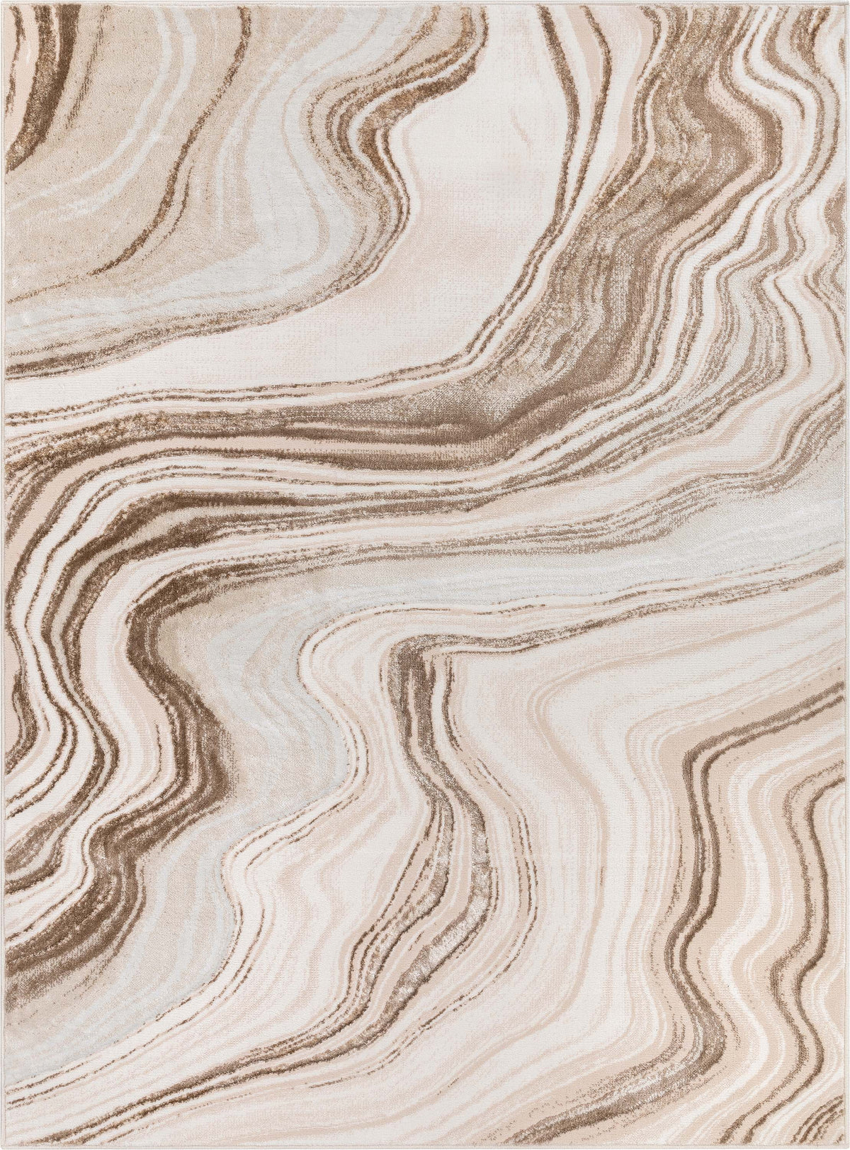7'10" x 9'10" Ivory Abstract Area Rug D607