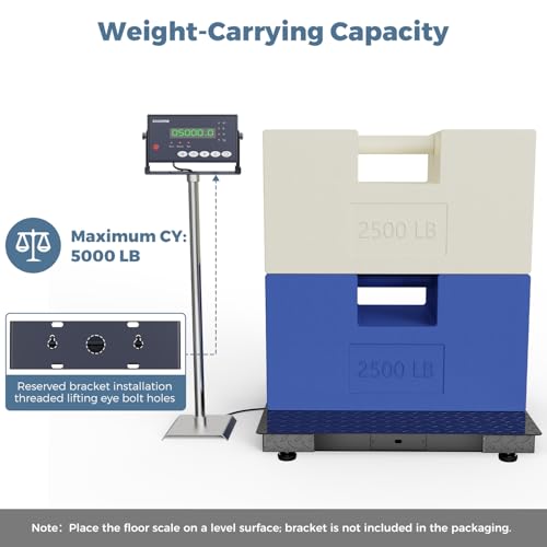 24"x24" 2500 lb Black Digital Industrial Floor Scale L1027