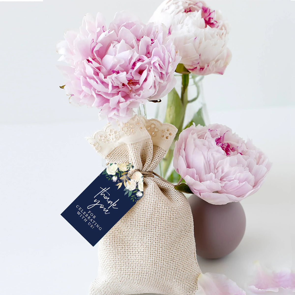 100-Pk Navy Blue Cardstock Favor Tags N9456