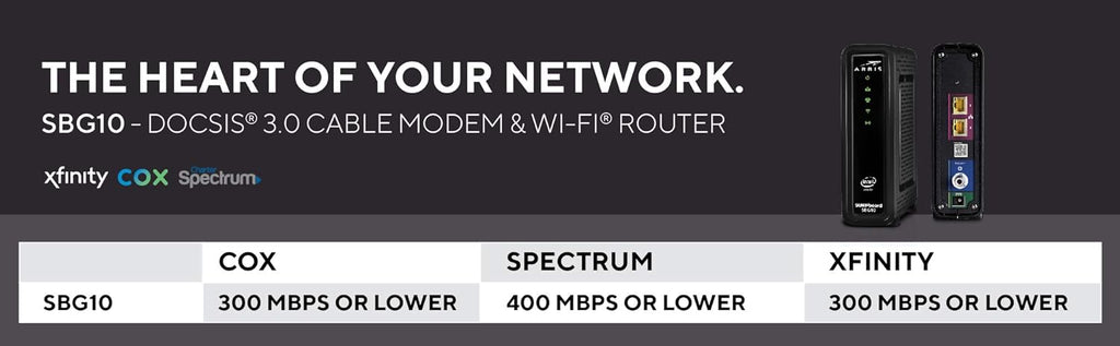 DOCSIS 3.0 Cable Modem & AC1600 Dual Band Wi-Fi Router (black) Pack of 2 E463262