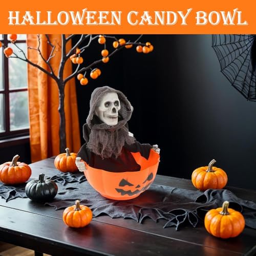 Halloween Candy Bowl with Motion Activated Light up Red Eyes and Sound W539708