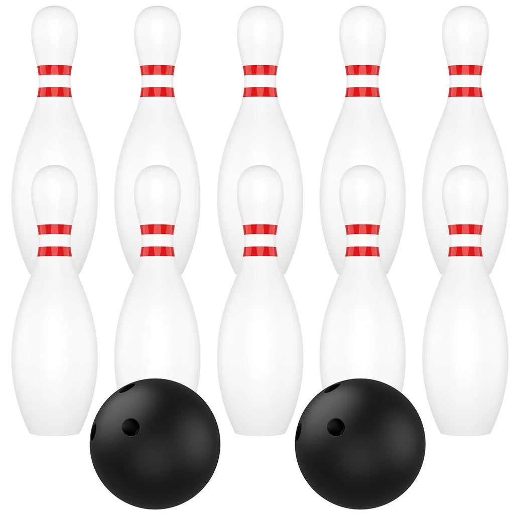 12 Pcs Kids Bowling Set with 10 White Pins and 2 Balls U57275