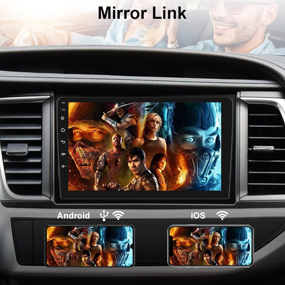 Android 12 Double 2 Din Car Stereo Radio 10.1'' HD Touch Screen 1080P Car Multimedia Player Head Unit Bluetooth WIFI GPS FM Receiver with Rearview Camera C3644
