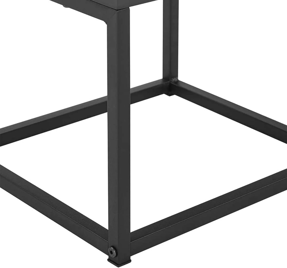 Black Rectangular End Table Nightstand with Drawer and Open Shelving P434