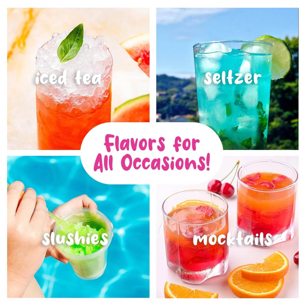 6 Flavor Shaved Ice Syrup Fun Pack with Accessories C531