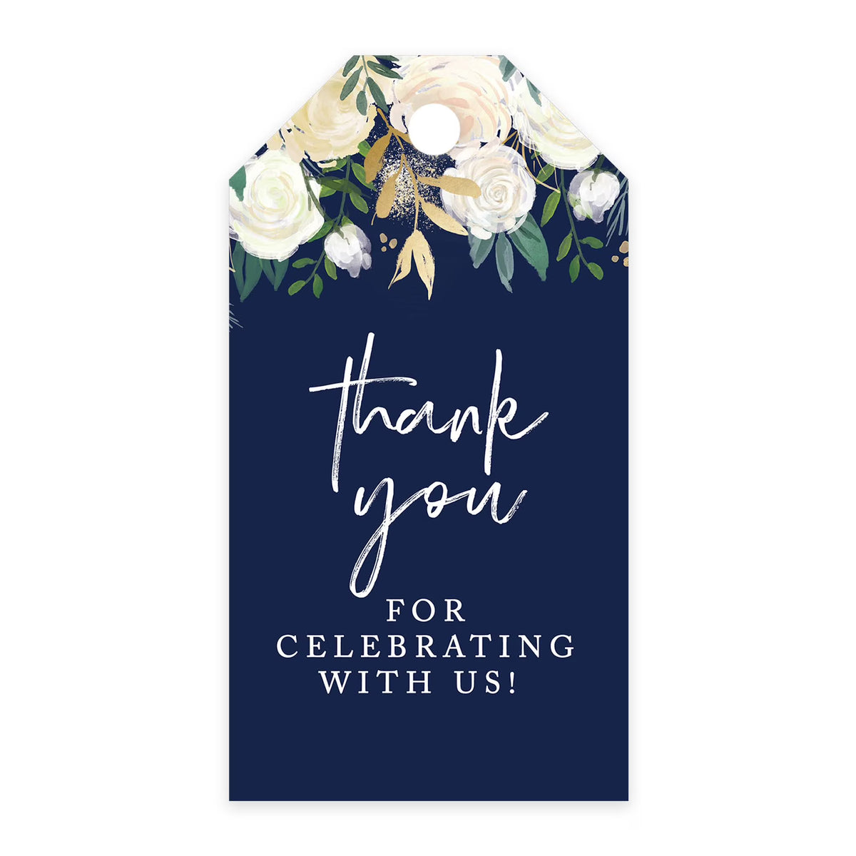 100-Pk Navy Blue Cardstock Favor Tags N9456