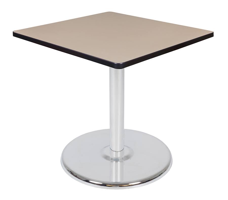 Cherry/Chrome Square Platter Base Table A573870
