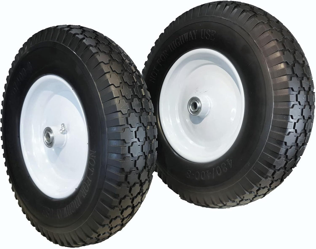 4.80/4.00-8 Solid Flat-Free Wheelbarrow Cart Wheels with Grease Fitting I259