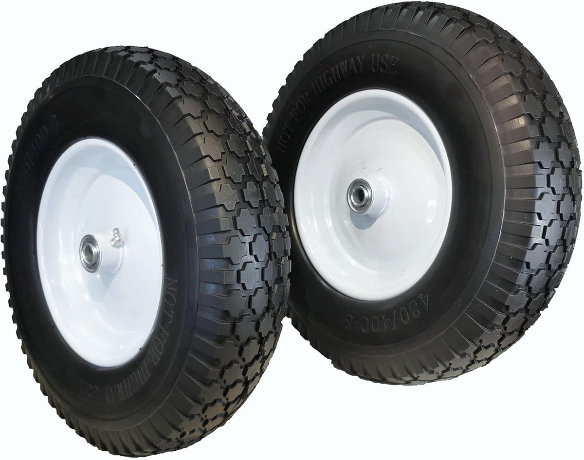 4.80/4.00-8 Solid Flat-Free Wheelbarrow Cart Wheels with Grease Fitting I259